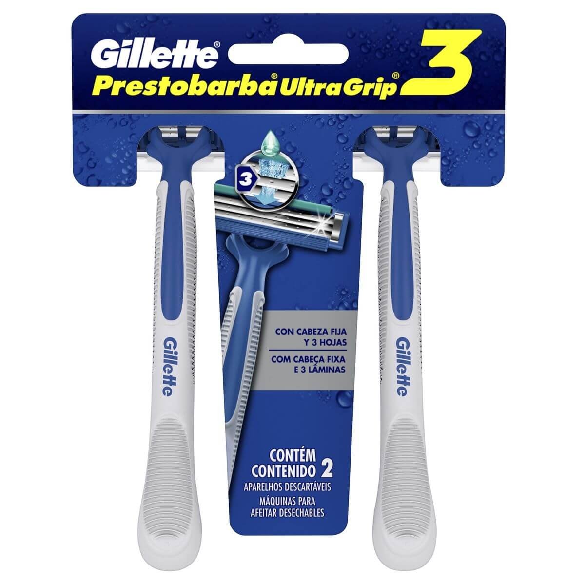 Barbeador Gillette Prestobarba Ultragrip 3 2 unidadesPrestob