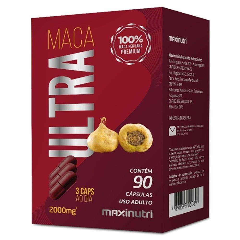 Maca Ultra Peruana 2000Mg Maxinutri 90 Cápsulas