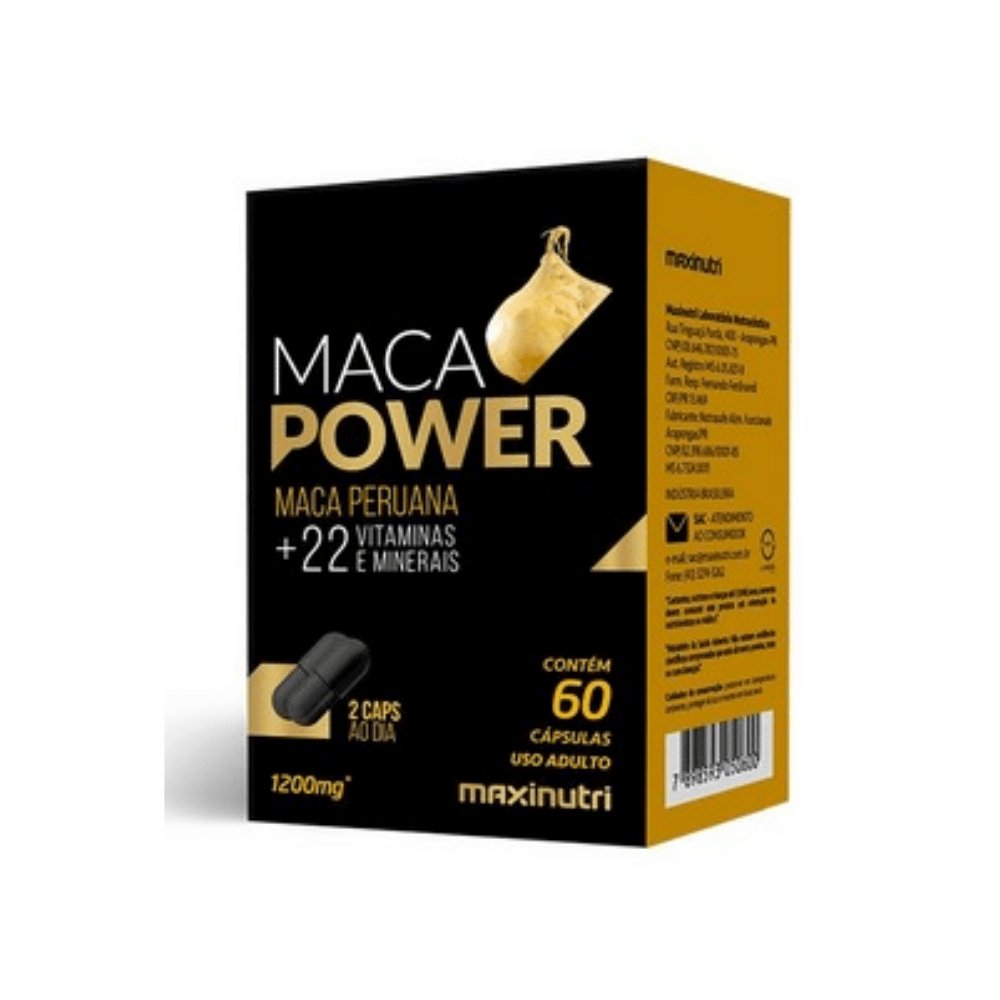 Maca Power Peruana 1200Mg Maxinutri 60 Cápsulas