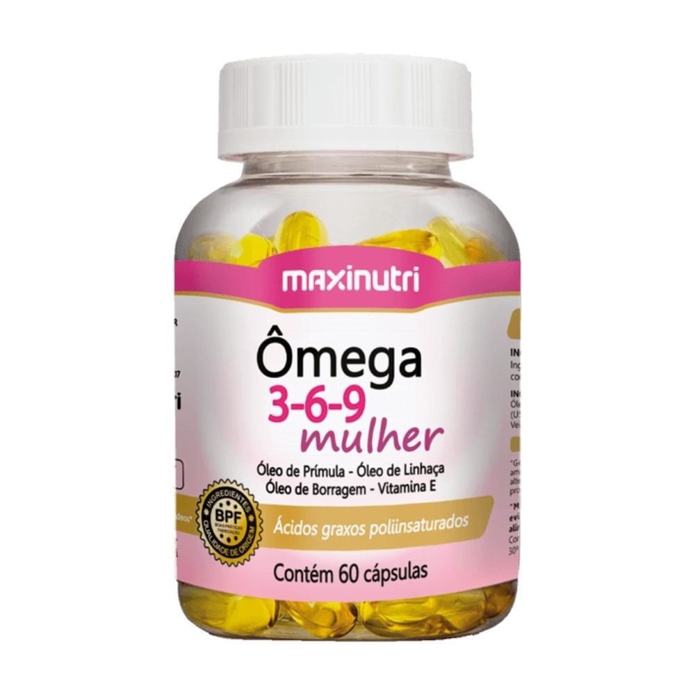 Ômega 3-6-9 Mulher 1000 Maxinutri 60 Capsulas