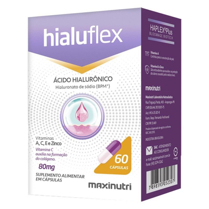 Ácido Hialurônico Maxinutri 60 Cápsulas