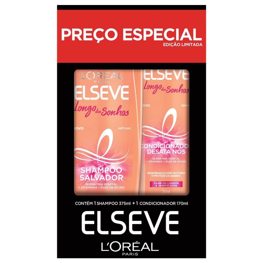 kit sh+cond elseve longo dos sonhos 375ml+170ml