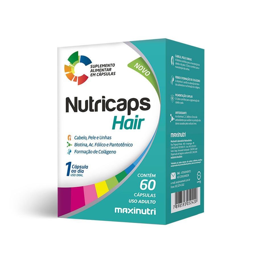 Nutricaps Hair Maxinutri Suplemento 60 Cápsulas