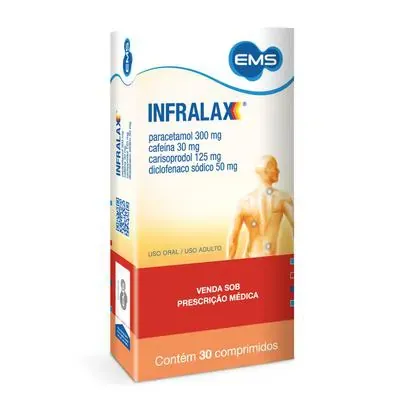 Infralax 300 + 30 + 125 + 50Mg Ems Caixa Com 30 Comprimidos