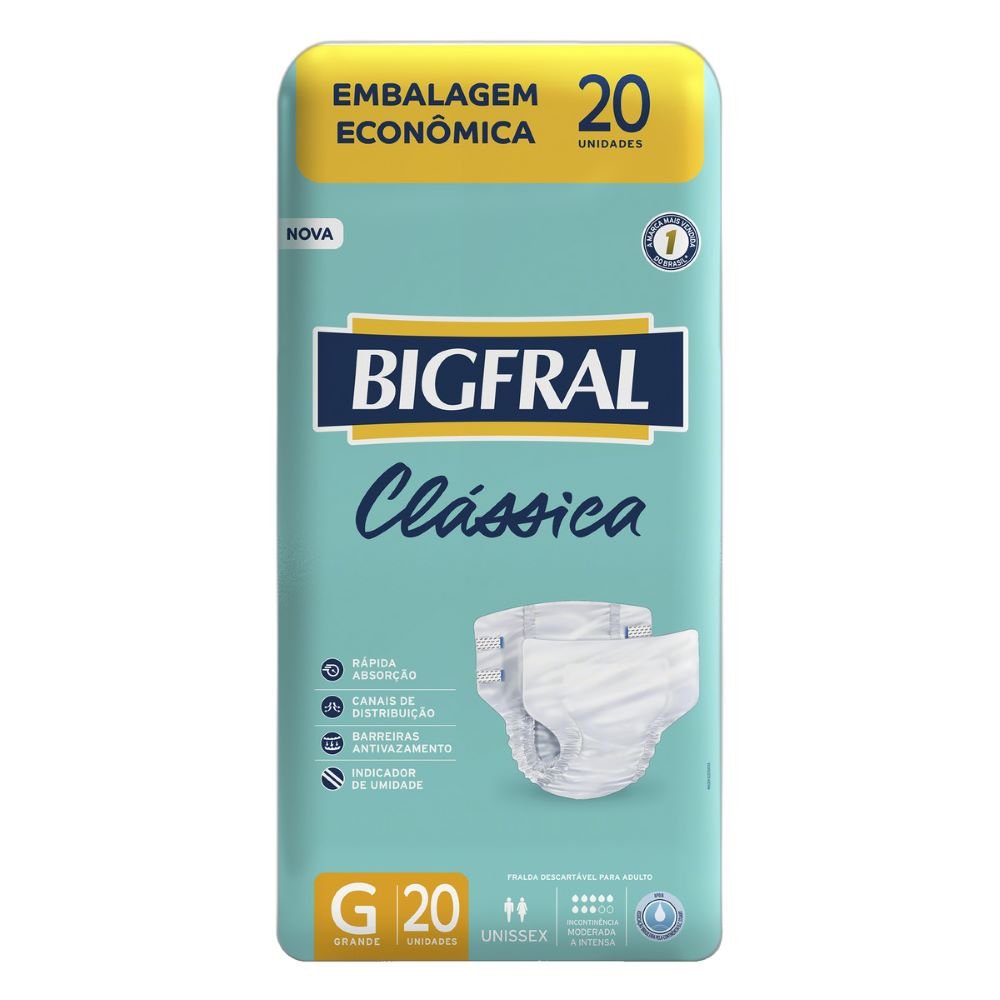 Fralda Geriatrica Bigfral Classica Econ Gd 20Unidades