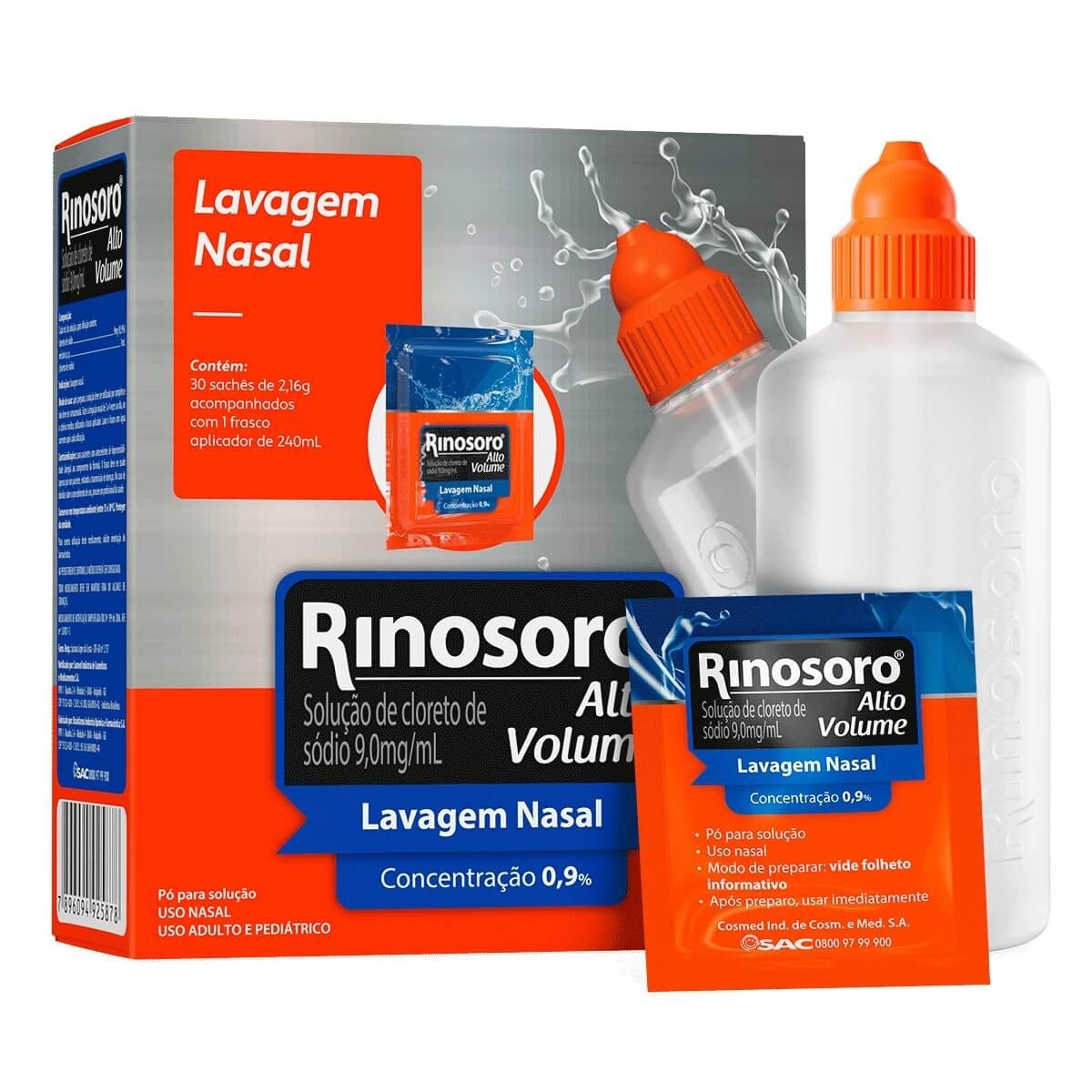 Rinosoro Alto Volume 30 Sachês + Frasco 250ml