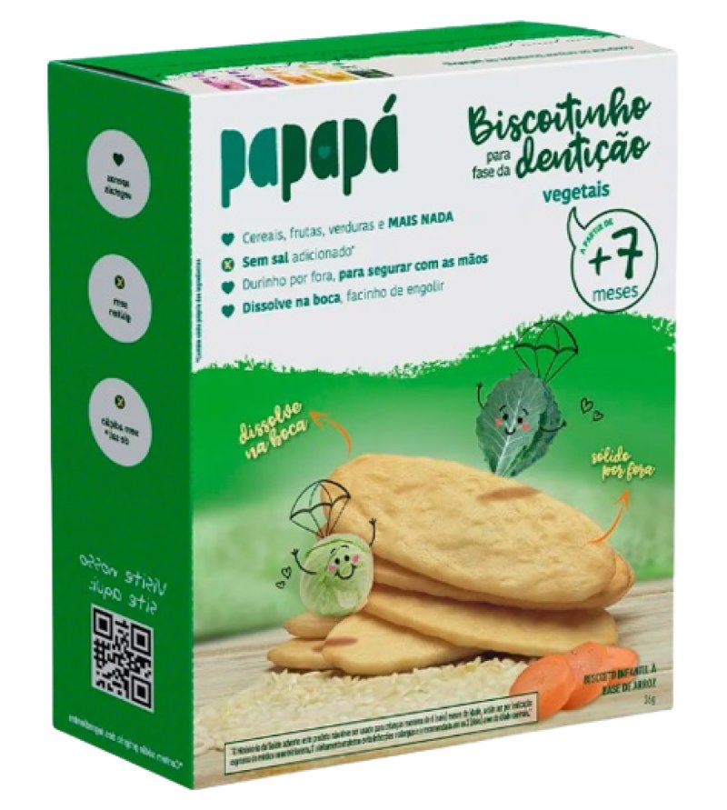 Biscoito Infantil Papapá Fase Dentição Vegetais 36g