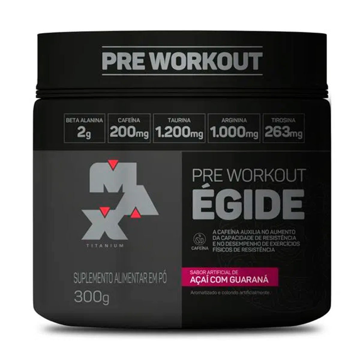 Pré Treino Égide 300 G - Max Titanium Açaí Com Guaraná