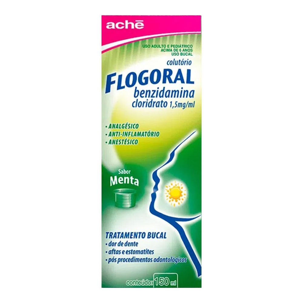 Solução Bucal Sabor Menta Flogoral 150Ml