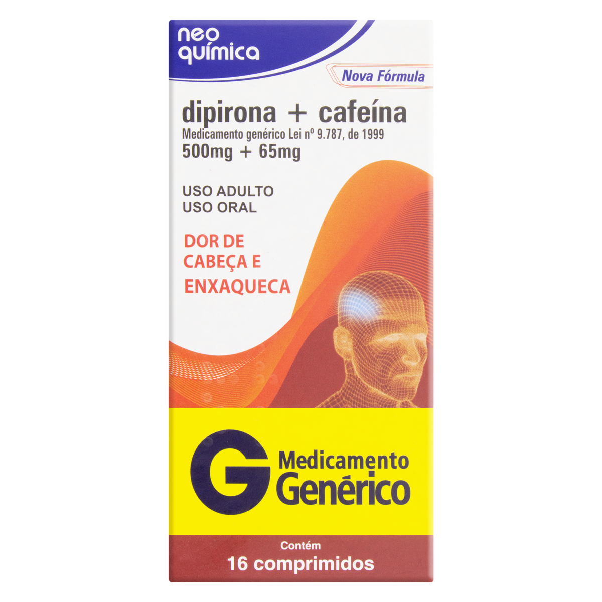 CAFEINA+DIPIRONA 500/65MG 16 COMPRIMIDOS