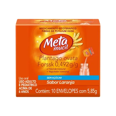 Metamucil Sabor Laranja P&G 5,85G Caixa Com 10 Envelopes