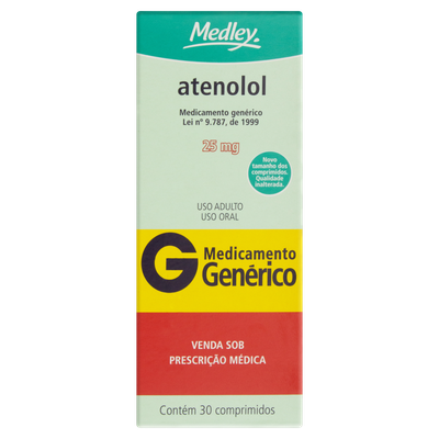 ATENOLOL 25MG 30 COMPRIMIDOS