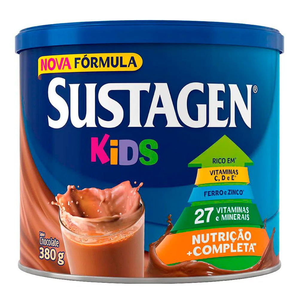 Pó p/ Preparo de Bebida Chocolate Sustagen Kids Lata 350g