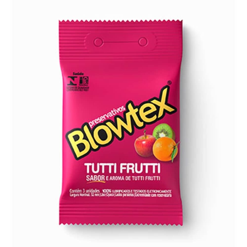 Preservativo Blowtex Tutti Frutti Com 3 Unidades