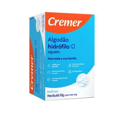 Algodão Hidrófilo Cremer Caixa 50G