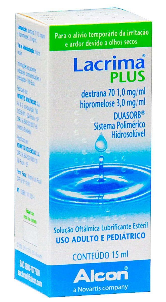 Lacrima Plus Solução De Uso Oftálmico Alcon Com 15Ml