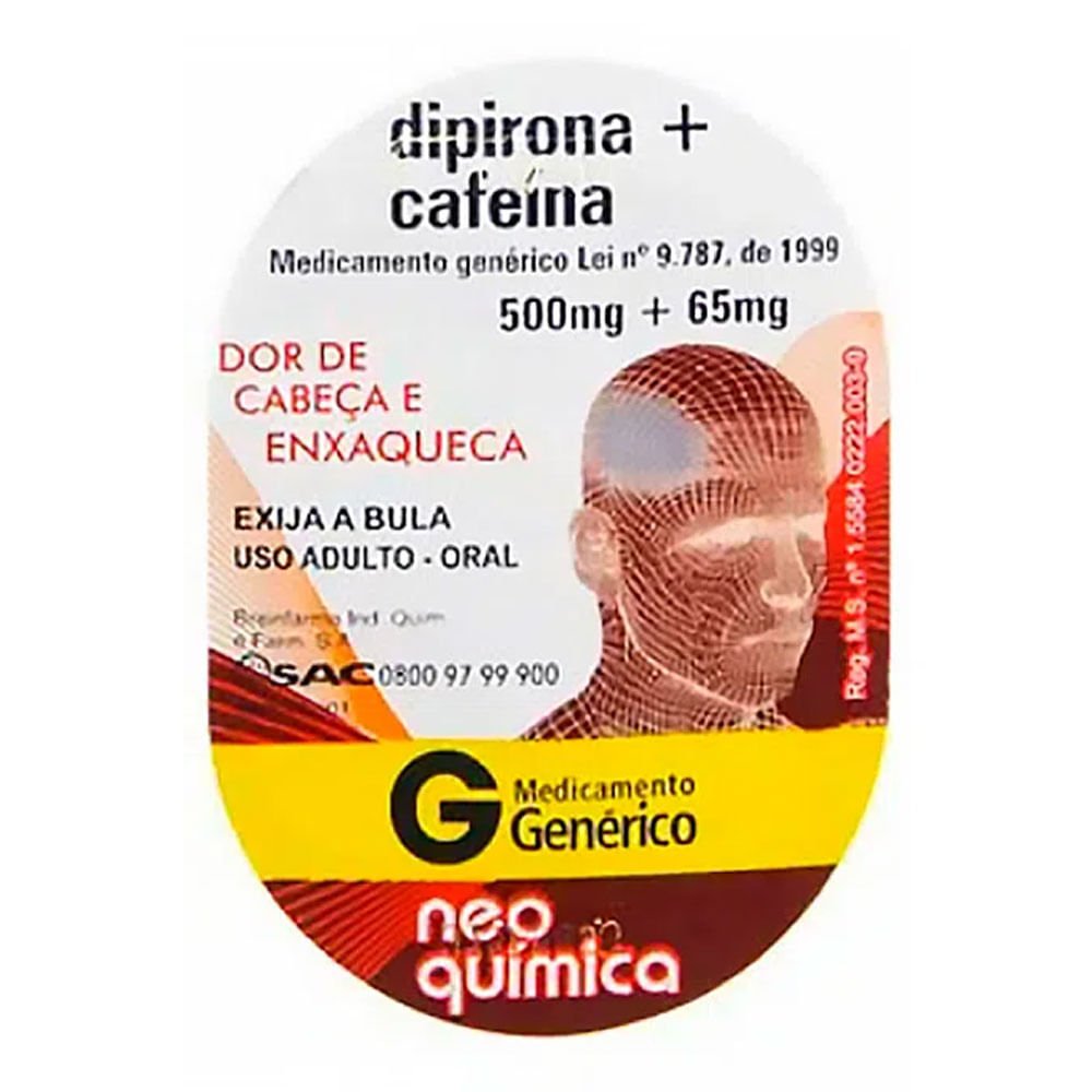 CAFEINA+DIPIRONA 500/65MG 4 COMPRIMIDOS