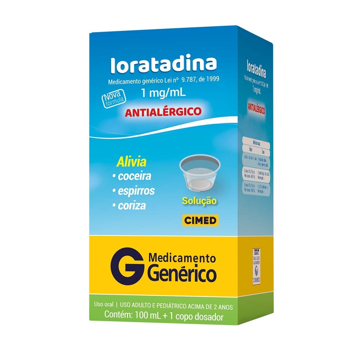 Loratadina 1Mg Cimed Caixa Com 1 Frasco 100Ml