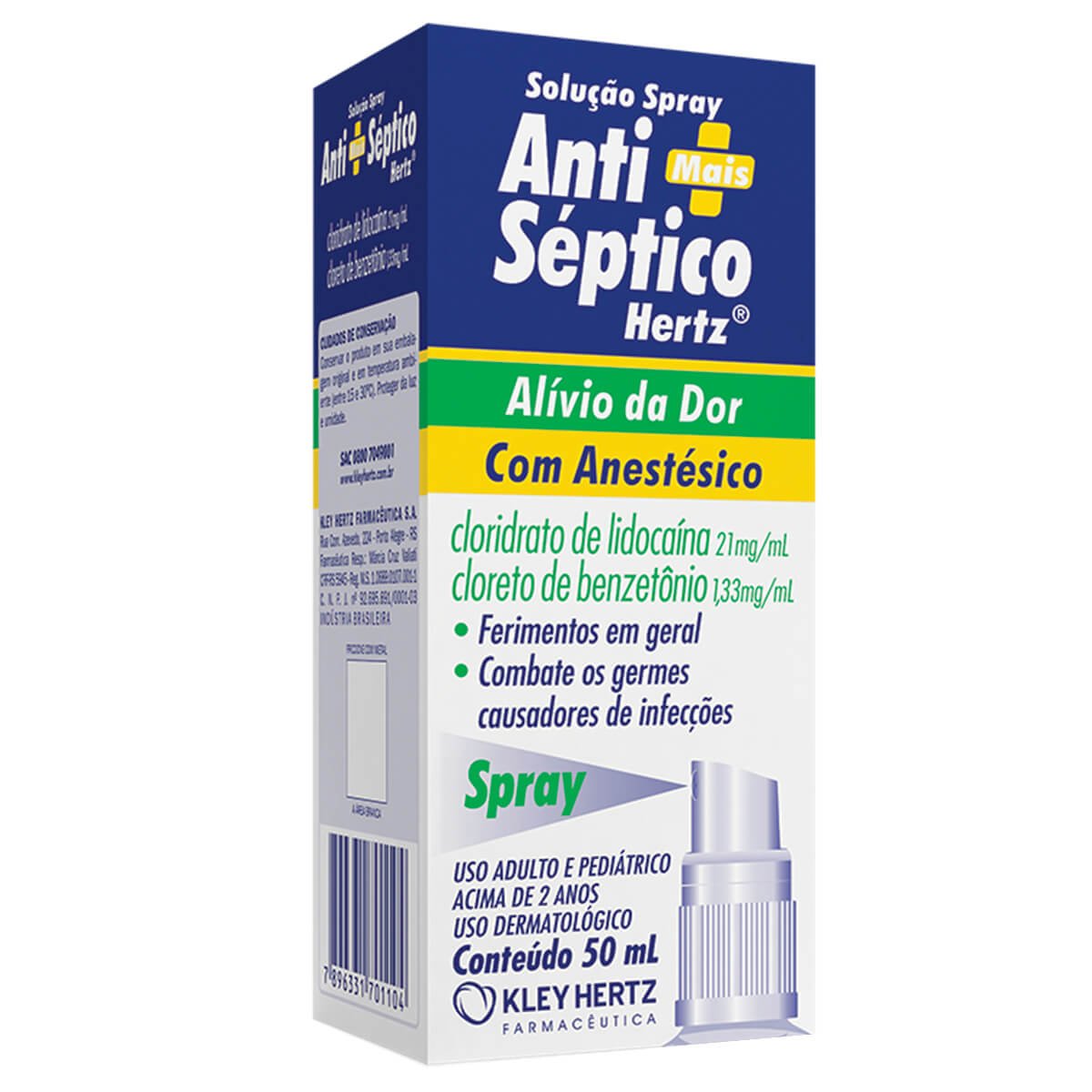 Solução Antisséptica com Anestésico Spray 50ml - HERTZ