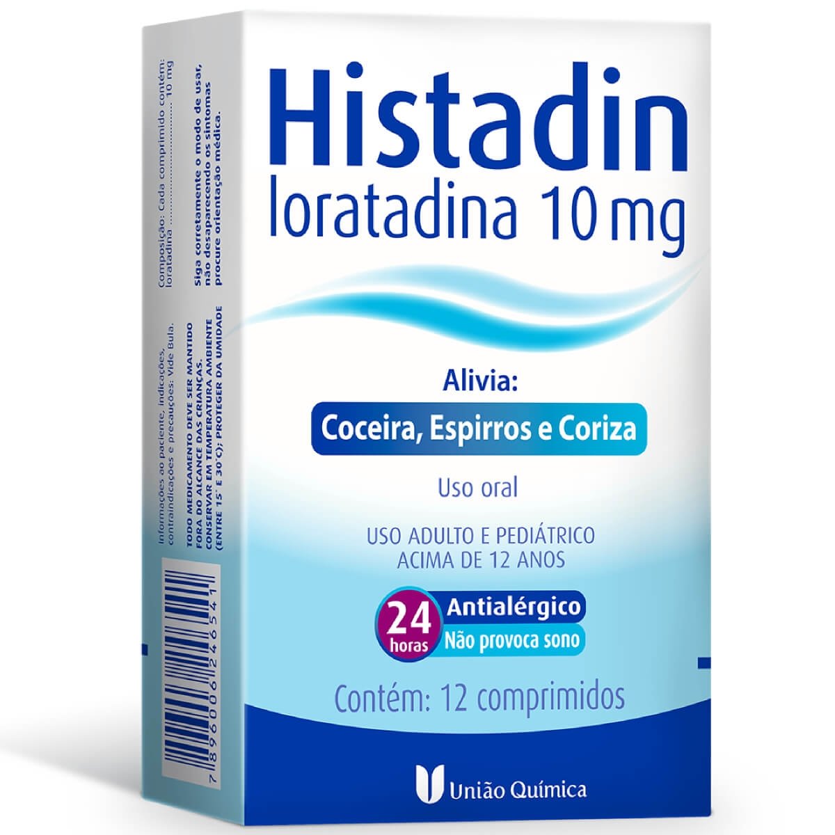 Histadin Loratadina 10Mg União Química 12 Comprimidos