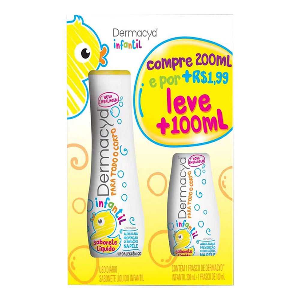 Kit Sabonete Líquido Dermacyd Infantil 200ml+100ml