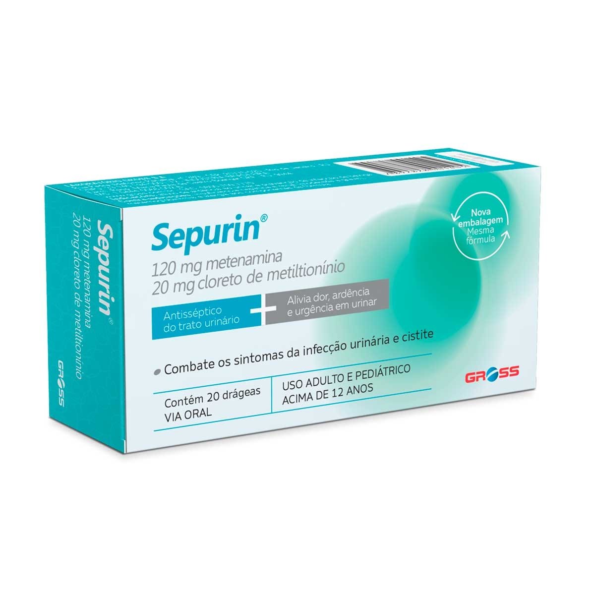 Sepurin Gross 120Mg + 20Mg Caixa Com 20 Drágeas