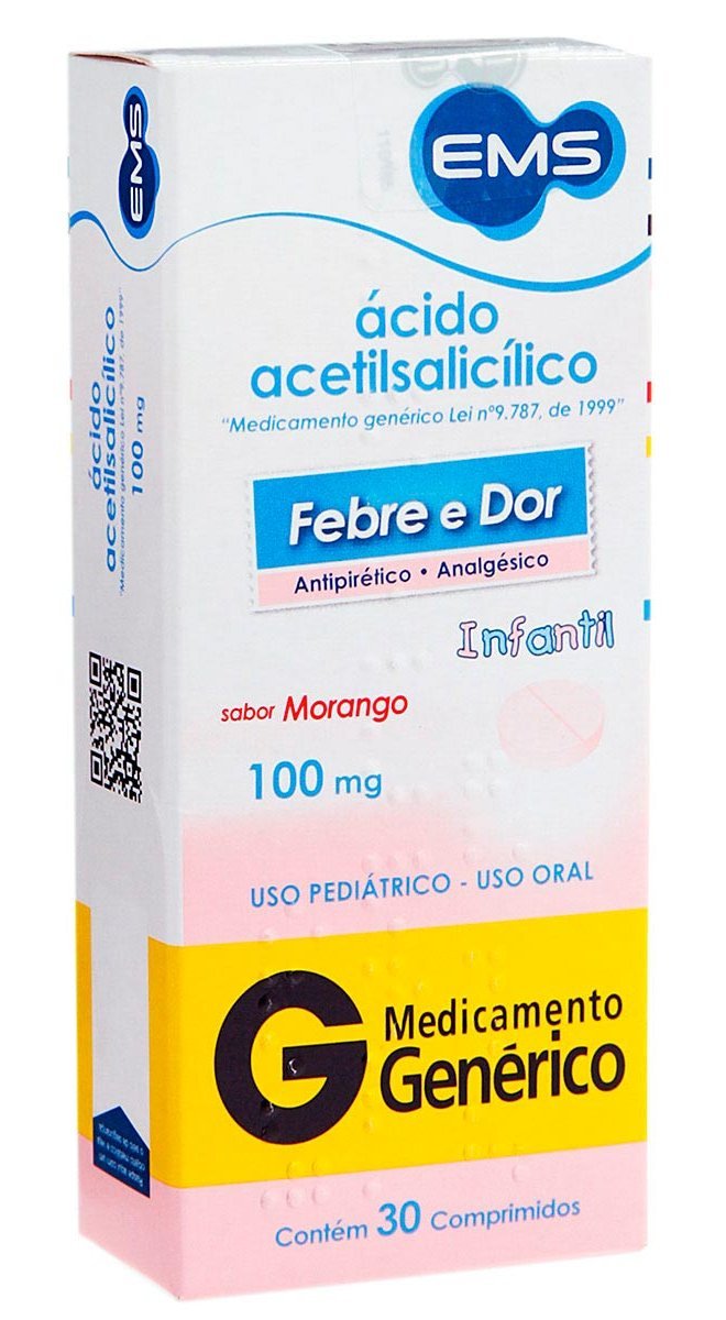 Ácido Acetilsalicílico 100Mg Ems 30 Comprimidos