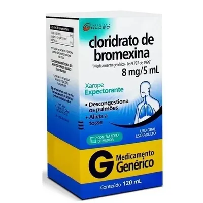 Cloridrato De Bromexina 8Mg/5Ml Com 120Ml