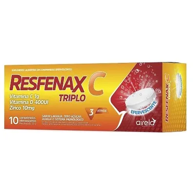 Resfenax C Triplo Vitamina C+D+Zinco Airela 10 Comprimidos