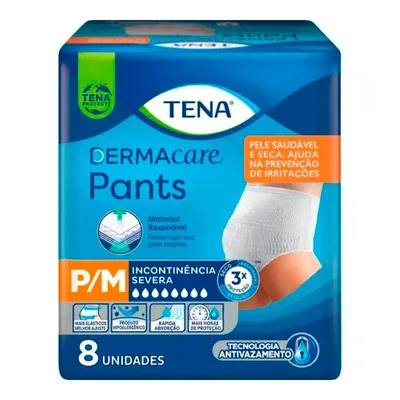 Roupa Intima Tena Dermacare Pants P/M 8Unidades