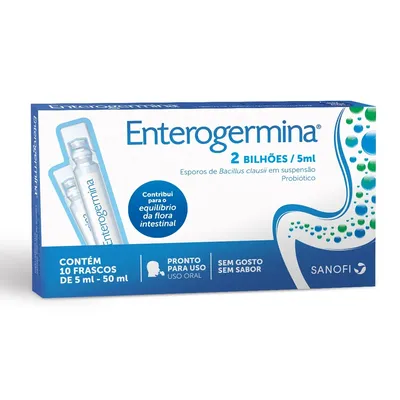 Enterogermina Sanofi Caixa Com 10 Frascos De 5Ml
