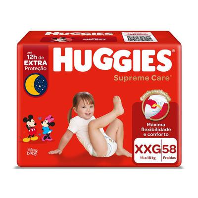 Fralda Huggies Supreme Care XXG c/ 58 unidades