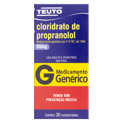 Cloridrato De Propranolol 40Mg Teuto 30 Comprimidos
