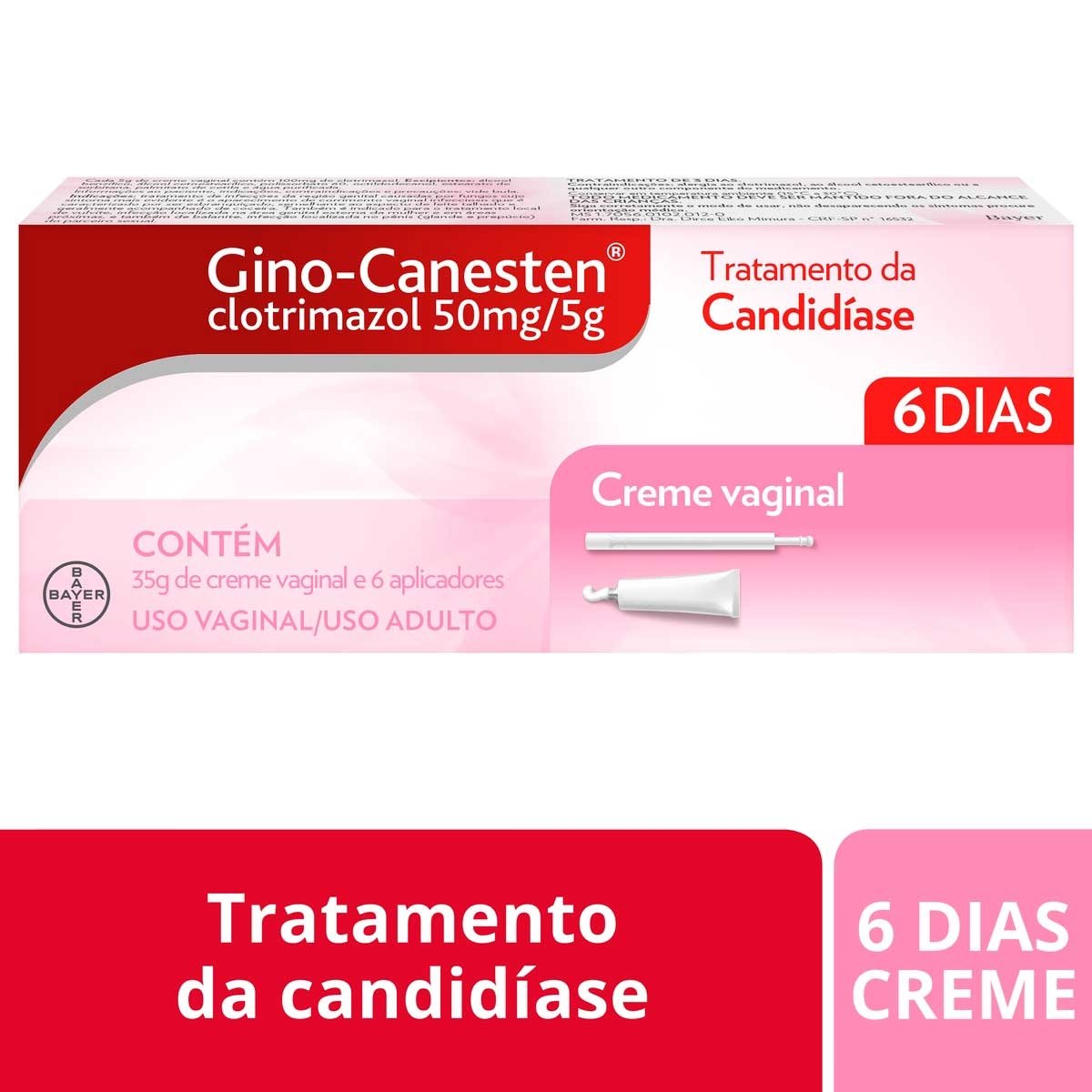 Gino-Canesten Creme Vaginal Bayer Com 35G + 6 Aplicadores