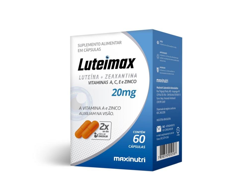 Suplemento Vitamínico Luteimax 20mg Maxinutri 60 Capsulas