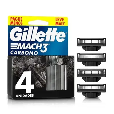 Refil para Aparelho de Barbear Gillette Mach3 Carbono 4 carg