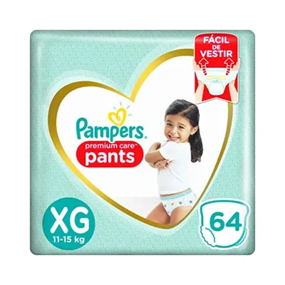 Fralda Pampers Premium Care Pants XG - 64 Unidades