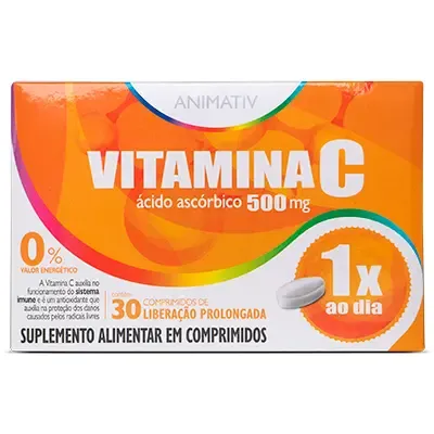 Vitamina C 500G Animativ 30 Cápsulas