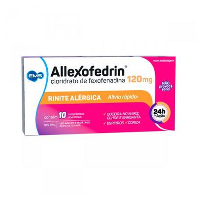 Allexofedrin D60 + 120Mg Ems 10 Comprimidos Revestidos