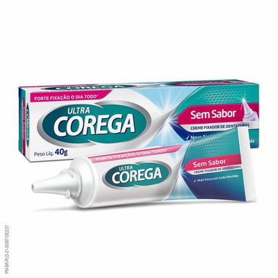 Creme Fixador De Dentaduras Ultra Sem Sabor Corega 40G