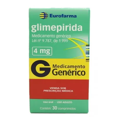 Glimepirida 4Mg Eurofarma 30 Comprimidos