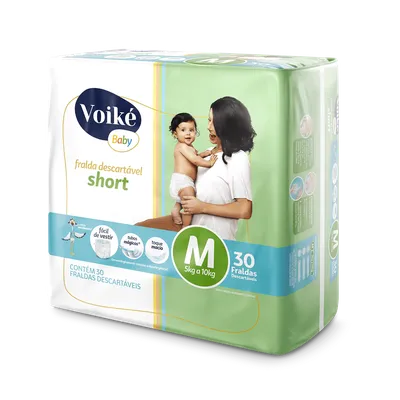 FRALDA VOIKE BABY SHORT MEGA M 30UN